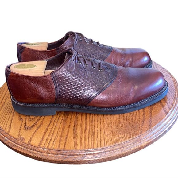 H.S. Trask Men’s Leather Oxford Shoes Size 13 Brown Two-Tone Classic Old Money main image 7